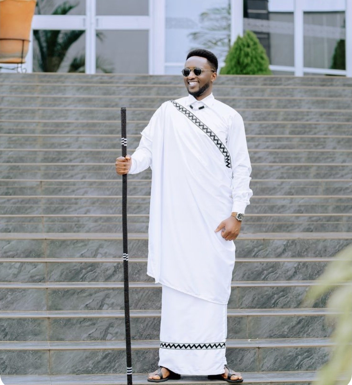 Men's White Imigongo Mushanana