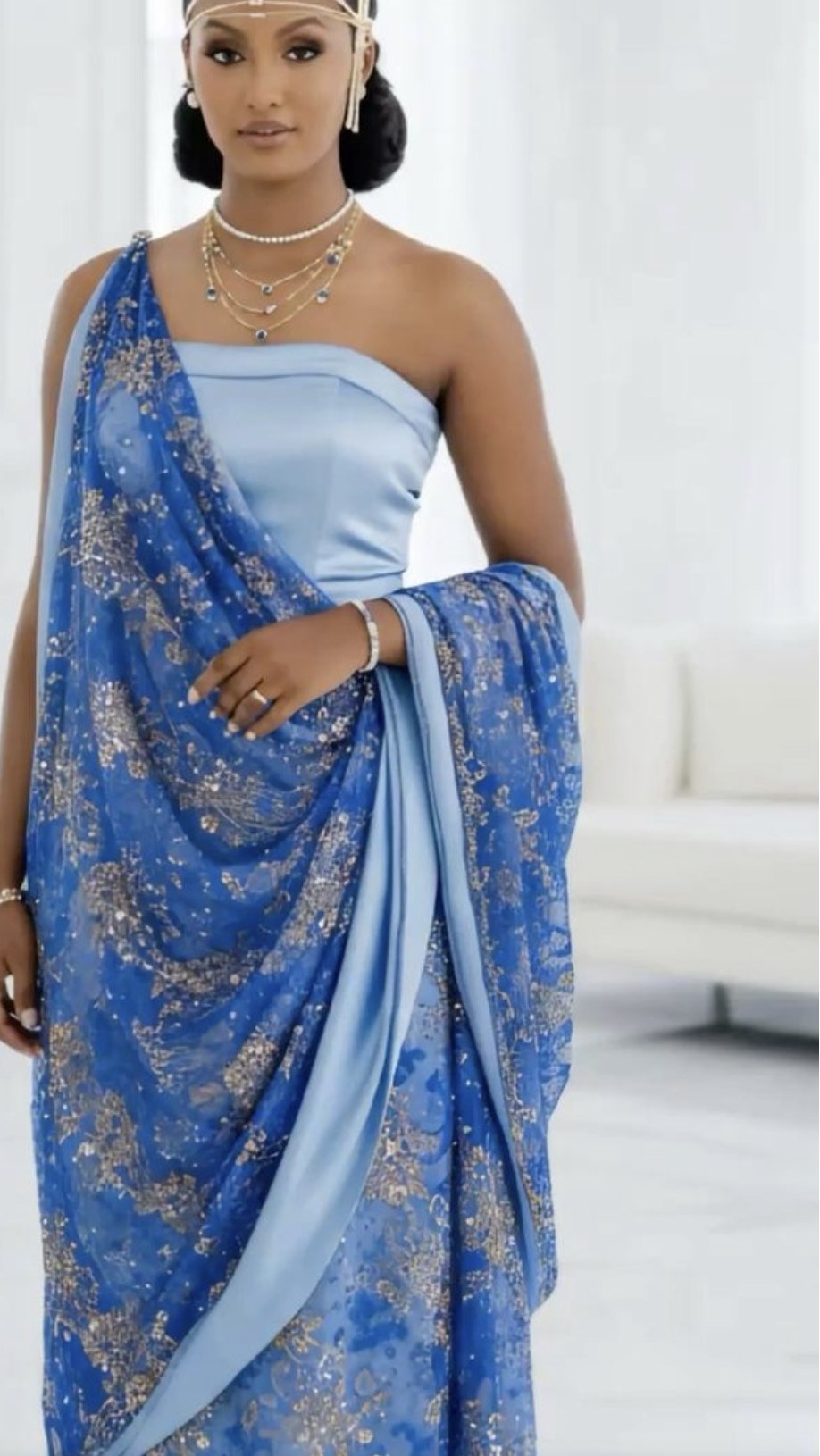 Royal Blue Sequin Umushanana
